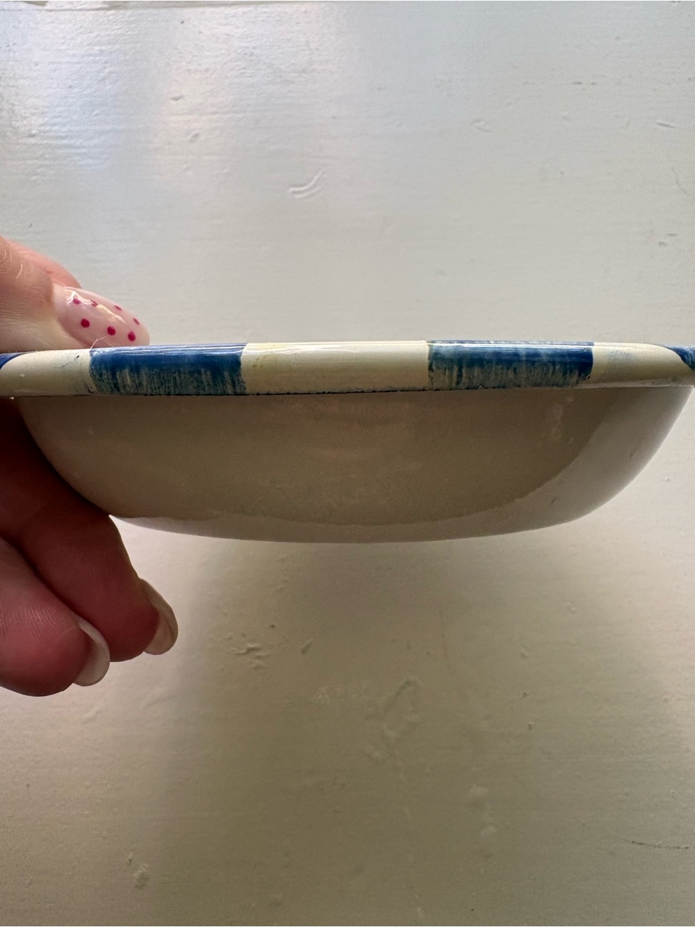 Mackenzie Childs Royal Check Oval Soap Dish Trinket Dish - Picture 3 of 5